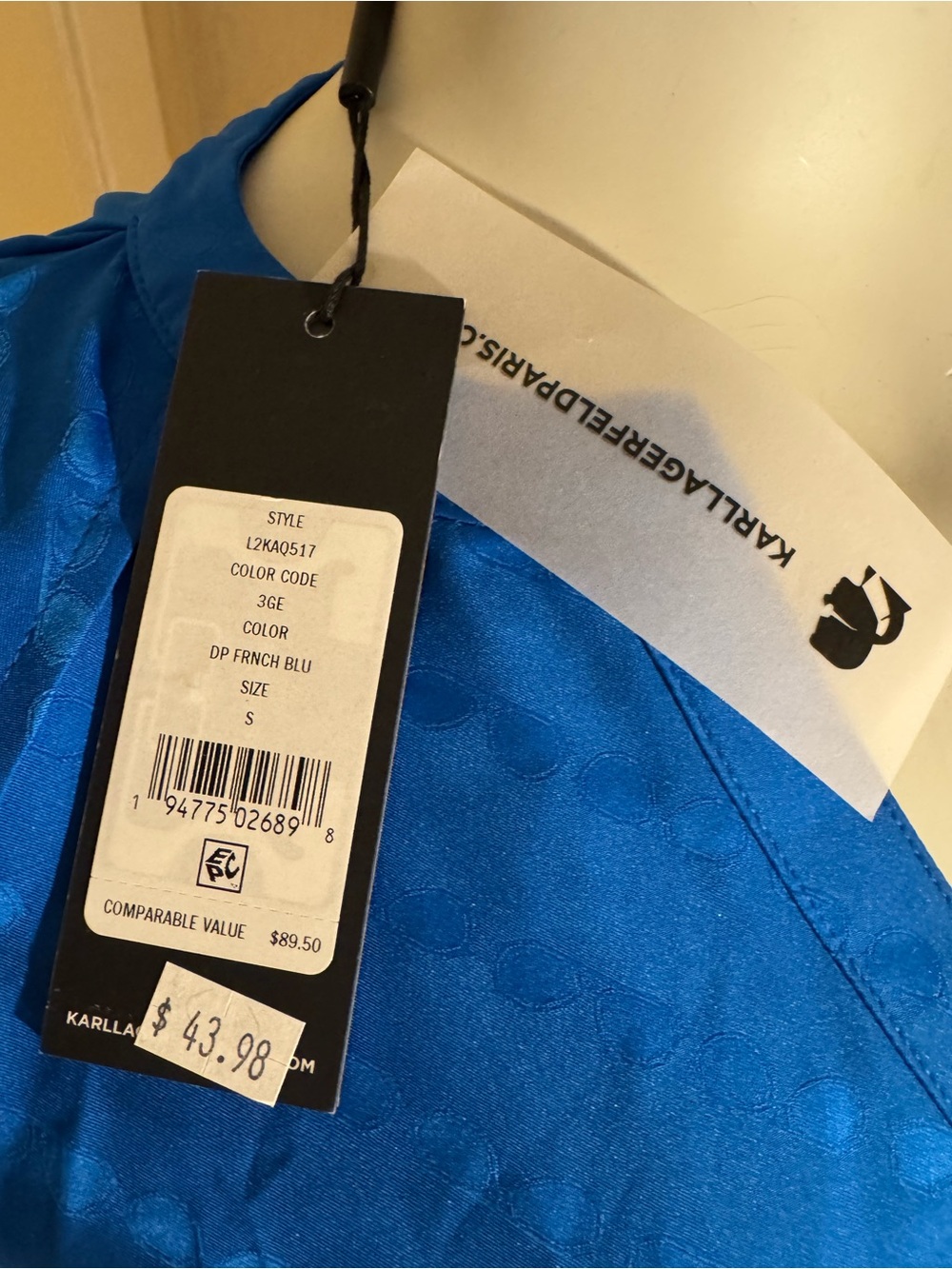 Karl Lagerfeld Royal Blue Button-Front Tunic - Picture 3 of 4